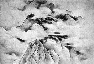 Fig. 10. Wang L, La vetta del Dragone azzurro, dall'album Paesaggi del monte Hua, Shangai Museum.